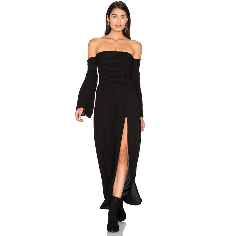 PLANET BLUE off the shoulder maxi dress